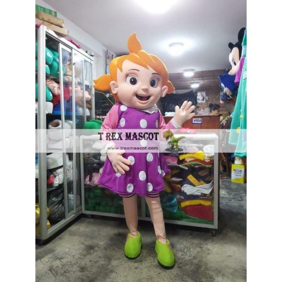 Yoyo Girl Mascot Costume Cocomelon Character Yoyo Girl Mascot Costume Cocomelon Character