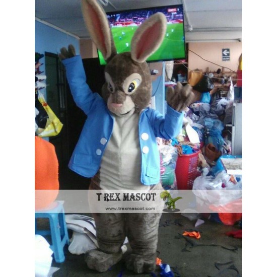 Peter Rabbit Brown Easter Bunny Mascot Costume