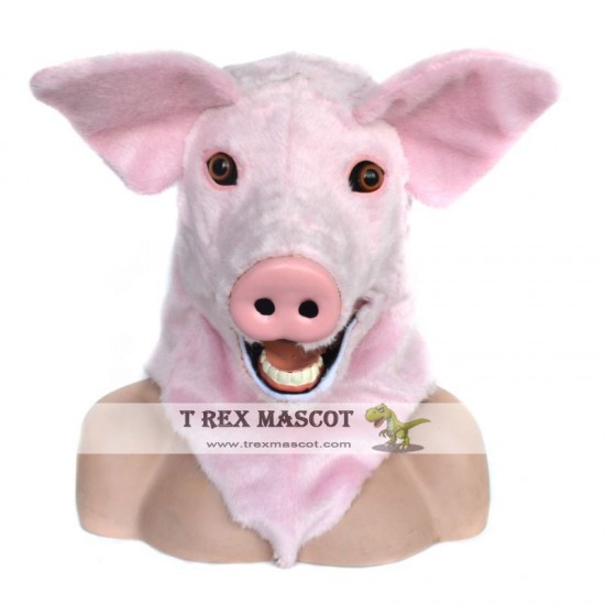 Realistic Pig Fursuit Head Mask Mascot Head