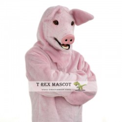 Realistic Pink Pig Fursuit Mascot Costume