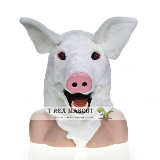 Realistic Pig Fursuit Head Mask Mascot Head