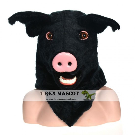 Realistic Pig Fursuit Head Mask Mascot Head