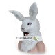 Realistic White Rabbit Fursuit Head Mask Mascot Head
