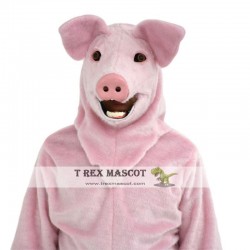 Realistic Pink Pig Fursuit Mascot Costume