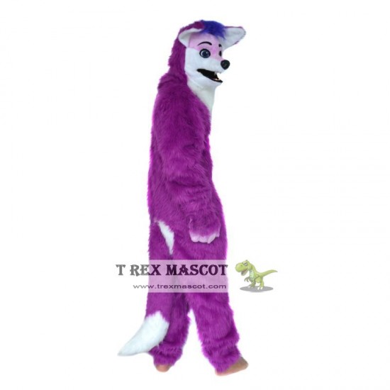 Realistic Purple Wolf Fursuit Mascot Costume