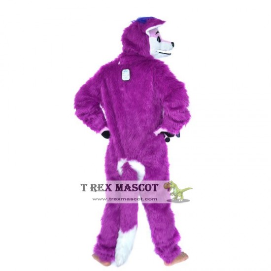 Realistic Purple Wolf Fursuit Mascot Costume