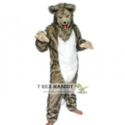 Realistic Grey Wolf Fursuit Mascot Costume