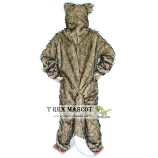 Realistic Grey Wolf Fursuit Mascot Costume