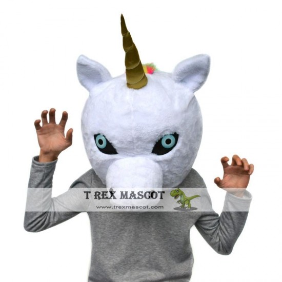 Realistic Unicorn Fursuit Head Mask Mascot Head