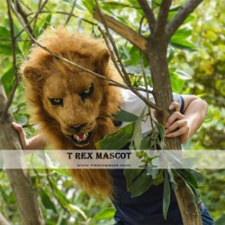 Realistic Lion Fursuit Head Mask Mascot Head