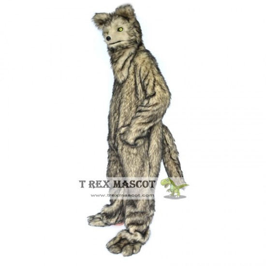 Realistic Grey Wolf Fursuit Mascot Costume