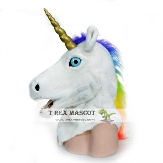 Realistic Unicorn Fursuit Head Mask Mascot Head