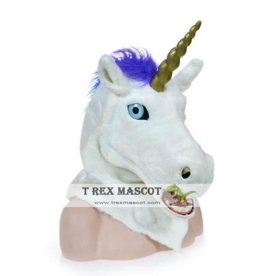 Realistic Unicorn Fursuit Head Mask Mascot Head