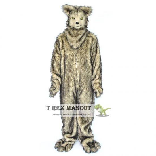 Realistic Grey Wolf Fursuit Mascot Costume