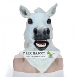 Realistic White Horse Fursuit Head Mask Mascot Head