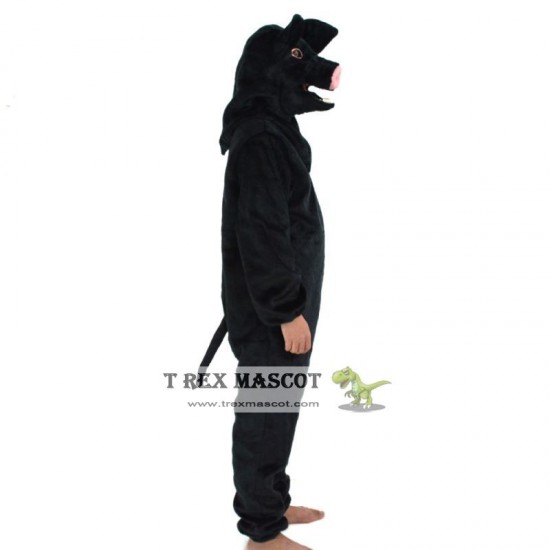 Realistic Black Pig Fursuit Mascot Costume