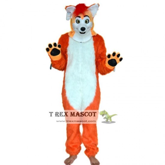 Realistic Grey Wolf Fursuit Mascot Costume