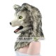 Realistic Grey Wolf Fursuit Head Mask Mascot Head