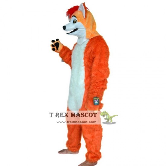 Realistic Grey Wolf Fursuit Mascot Costume