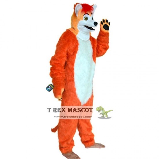 Realistic Grey Wolf Fursuit Mascot Costume