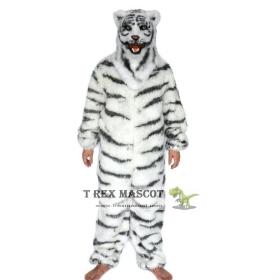 Realistic White Tiger Fursuit Mascot Costume