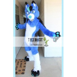 Blue Wolf Husky Dog Fursuit Mascot Costume