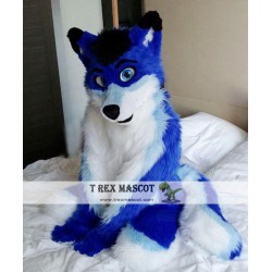 Blue Wolf Husky Dog Fursuit Mascot Costume