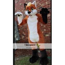 Brown Wolf Husky Dog Fursuit Mascot Costume