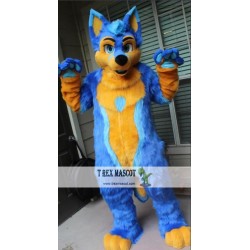 Blue Wolf Dog Fursuit Mascot Costume