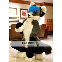 Grey Dog Fox Fursuit Mascot Costume