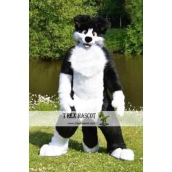 Black Wolf Husky Dog Fursuit Mascot Costume