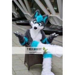 Grey Wolf Husky Dog Fursuit Mascot Costume