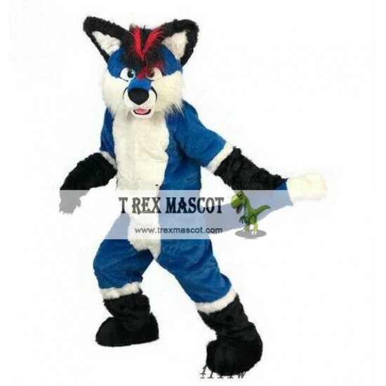 Blue Wolf Husky Dog Fursuit Mascot Costume