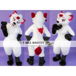 White Dog Fox Girl Fursuit Mascot Costume