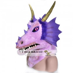 Animal Purple Dragon Fursuit Head Mascot Head