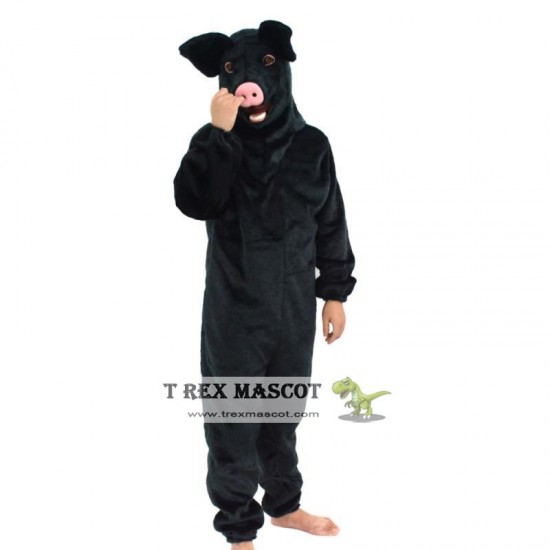 Animal Black pig Mascot Costume for Adult