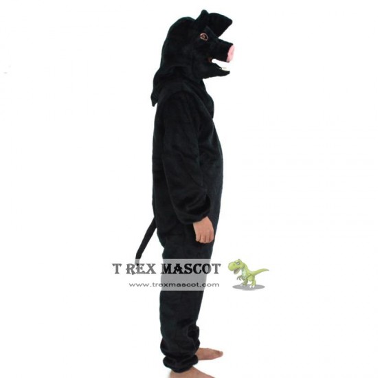Animal Black pig Mascot Costume for Adult