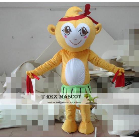 Cartoon Adult Little Yellow Monkey Mascot Costume Cartoon Adult Little Yellow Monkey Mascot Costume