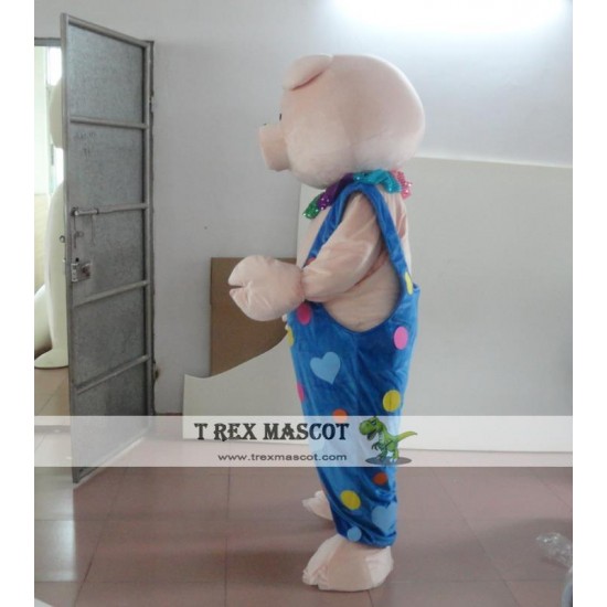 Blue Pig Mascot Costume Blue Pig Mascot Costume