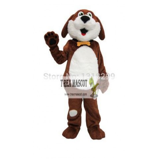 Buddy White & Brown Dog Mascot Costume Buddy White & Brown Dog Mascot Costume