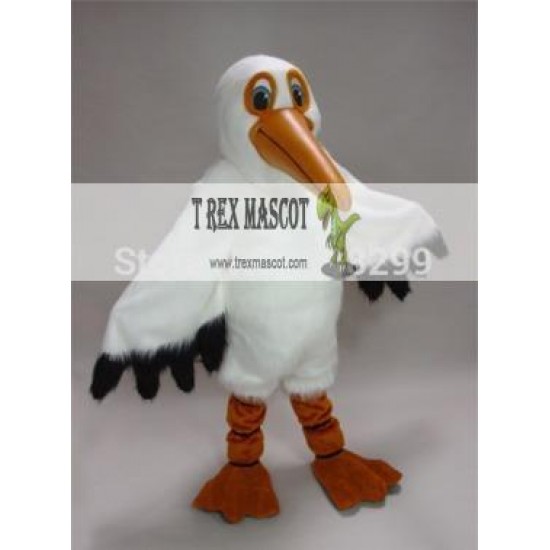 White Paulie Pelican Mascot Costume