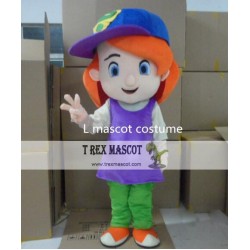 Girl Mascot Red Hair Plush Cartoon Costume