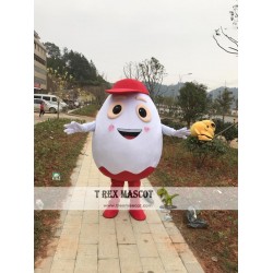 White Egg Mascot Chocolate Mascot Costumes Red Hat
