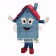 Mascot Blue House Cartoon Mascot Costume Mascot Blue House Cartoon Mascot Costume