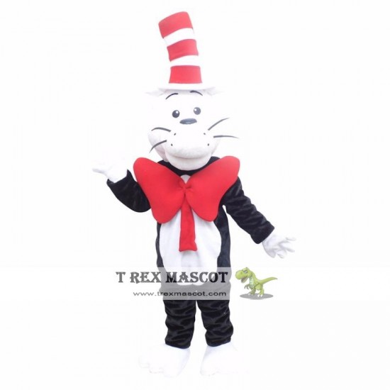 Animal Cat In The Hat Plush Adult Mascot Costume For Christmas Animal Cat In The Hat Plush Adult Mascot Costume For Christmas