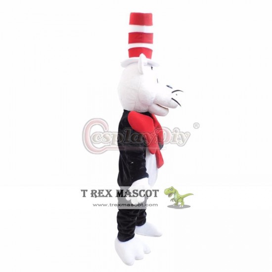 Animal Cat In The Hat Plush Adult Mascot Costume For Christmas Animal Cat In The Hat Plush Adult Mascot Costume For Christmas