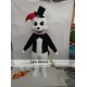 Animal White Bear Black Jacket Plush Adult Mascot Costume For Christmas Animal White Bear Black Jacket Plush Adult Mascot Costume For Christmas