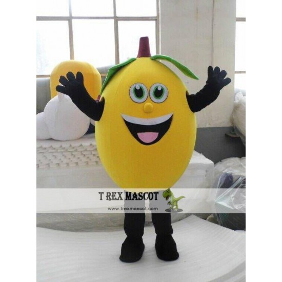 Fruit Yellow Lemon Mascot Cartoon Costume Fruit Yellow Lemon Mascot Cartoon Costume