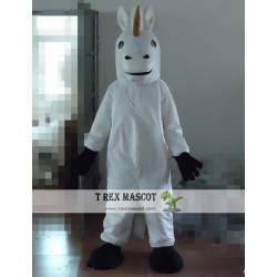 White Unicorn With A Tail Mascot Costume Adult Unicorn Mascot