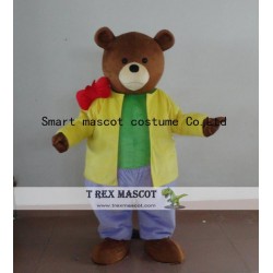 Adult Bear Costume In Yellow Shirt Bear Mascot Costume